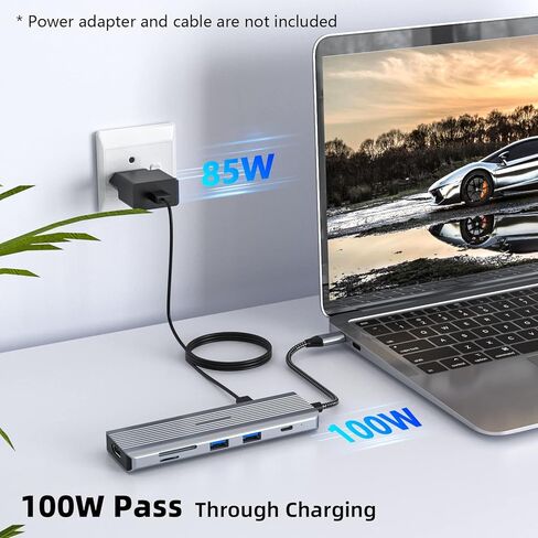 TOTU 9-in-1 USB C Hub with 4K HDMI, USB C to HDMI Adapter, 100W PD Charging, USB 3.0/2.0 Ports, SD/TF Card Reader, Compatible with MacBook Pro/Air, Dell, HP, Lenovo Laptops, Surface Pro in Kuwait