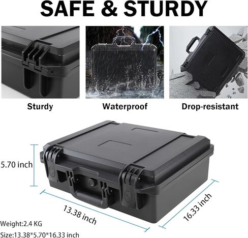 Hard Accessory Case for DJI Air 3, Fully Protected, Dustproof, Impact Resistant, Scratch Resistant (Compatible with DJI RC 2 / DJI RC-N2 Controller) (Black) in Kuwait