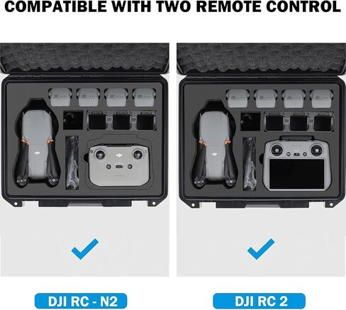 Hard Accessory Case for DJI Air 3, Fully Protected, Dustproof, Impact Resistant, Scratch Resistant (Compatible with DJI RC 2 / DJI RC-N2 Controller) (Black) in Kuwait