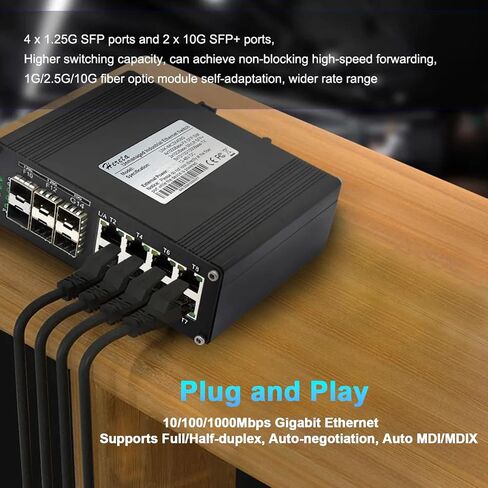 Industrial Gigabit Ethernet PoE+ Switch 5-Port 10/100/1000BASE-T Auto-MDI/MDI-X Half/Full Duplex Compact 30W PoE+ Ethernet Switch 12~48VDC Wide Range Power Input in Kuwait