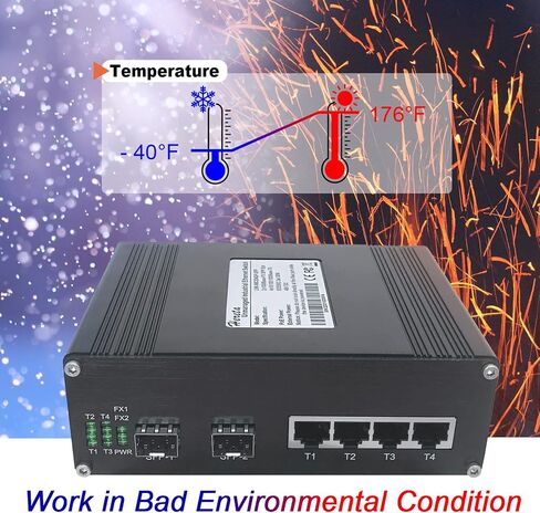 Industrial Gigabit Ethernet PoE+ Switch 5-Port 10/100/1000BASE-T Auto-MDI/MDI-X Half/Full Duplex Compact 30W PoE+ Ethernet Switch 12~48VDC Wide Range Power Input in Kuwait