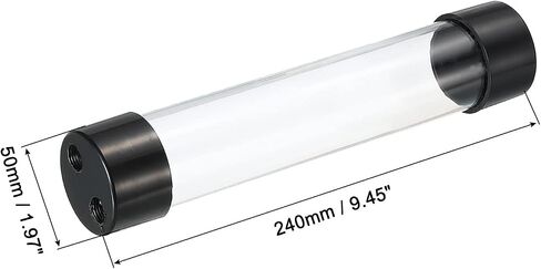 MECCANIXITY Cylindrical Water Cooling Tank G1/4" Dia 50mm Length 100mm Clear for PC Water Cooling System Reservoir with Acrylic and POM in Saudi Arabia