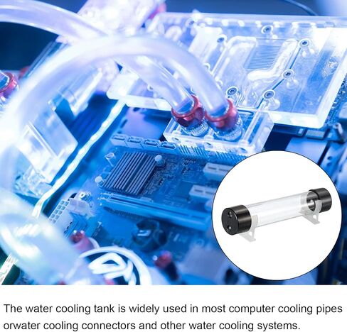 MECCANIXITY Cylindrical Water Cooling Tank G1/4" Dia 50mm Length 100mm Clear for PC Water Cooling System Reservoir with Acrylic and POM in Saudi Arabia