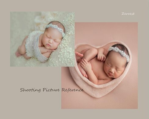 Zeroest Newborn Photography Props Girl Pearl Headband Newborn Baby Girl Photoshoot Faux Pearl Tieback Photo Newborn Headbands (White) in Saudi Arabia