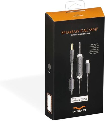 V-MODA SpeakEasy DAC/AMP 3-Button Lightning Cable - Grey in Kuwait