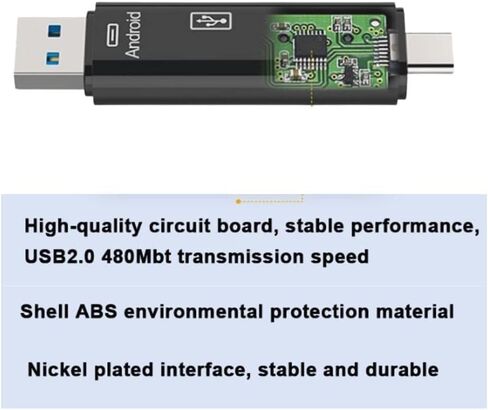 محول قارئ بطاقات مايكرو اس دي 5 في 1 نوع سي مايكرو يو اس بي قارئ بطاقة SD متوافق مع ماك بوك لاب توب يو اس بي 3.0 اس دي/ تي اف او تي جي قارئ بطاقات in Kuwait