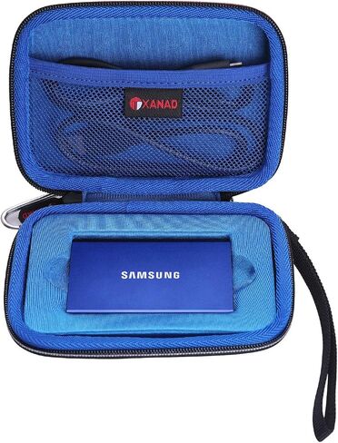 اكس اناد حافظة حماية لجهاز سامسونج T7 محمول SSD (خارجي اسود داخلي ازرق) in Kuwait