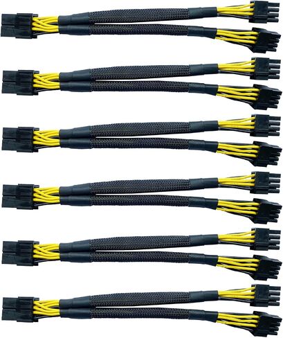 GPU VGA PCI-e 8 Pin Female to Dual 8(6+2) Pin Male PCI Express Adapter Braided Sleeved Splitter Power Cable 8.7 inch/22cm in Saudi Arabia