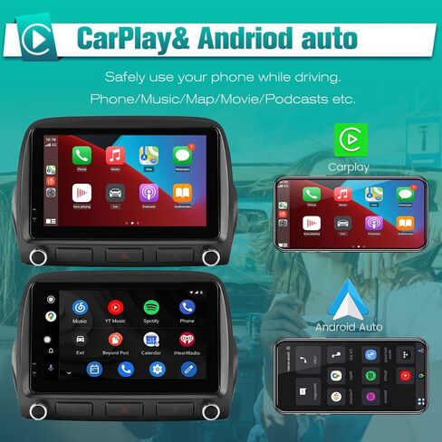 ستيريو سيارة AWESAFE Android لسيارة شيفروليه تشيفي كامارو 2010 2011 2012 2013 2014 2015، ترقية راديو شاشة تعمل باللمس تدعم WiFi Bluetooth 4G عبر الإنترنت نظام تحديد المواقع العالمي (GPS) للملاحة اللاسلكية CarPlay Android Auto، 4 جيجابايت + 64 جيجابايت in Saudi Arabia
