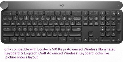 غطاء حماية للوحة المفاتيح من السيليكون الشفاف متوافق مع لوحة المفاتيح Logitech MX Keys المتقدمة ولوحة المفاتيح المضيئة اللاسلكية المتقدمة ولوحة المفاتيح اللاسلكية المتقدمة Logitech Craft (ليست للوحات مفاتيح سطح المكتب الأخرى) in Saudi Arabia