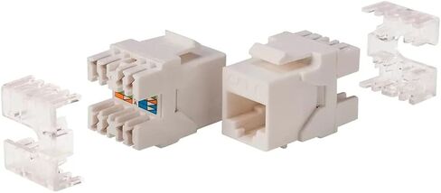Monoprice Cat6 RJ-45 180-Degree Punch Down Keystone Dual IDC, Orange in Saudi Arabia