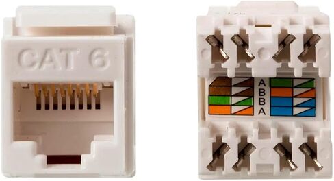 Monoprice Cat6 RJ-45 180-Degree Punch Down Keystone Dual IDC, Orange in Saudi Arabia