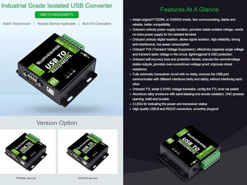 USB /RS232 /TTL to RS232 /485 /TTL Converter, Industrial Isolated Multi-Bus Adapter, Built-in Power Supply Isolation Digital Isolation Protection Circuits Support Windows 11 / 10/ 8.1/8 /7 /XP,etc in Kuwait