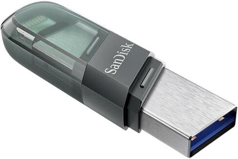 سانديسك ذاكرة فلاش اي اكس باند 32 جيجابايت قابلة للطي بمنفذ USB 3.1 الجيل الاول لايفون/ايباد SDIX90N 032G GN6NN، اسود in Saudi Arabia