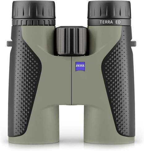 مناظير ZEISS Terra ED مقاس 8x42 مقاومة للماء، وتركيز سريع مع زجاج مطلي للوضوح الأمثل في جميع الظروف الجوية لمشاهدة الطيور والصيد ومشاهدة المعالم السياحية، أسود-أخضر (أسود-أخضر) in Saudi Arabia