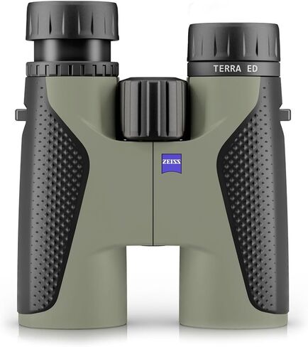 مناظير ZEISS Terra ED مقاس 8x42 مقاومة للماء، وتركيز سريع مع زجاج مطلي للوضوح الأمثل في جميع الظروف الجوية لمشاهدة الطيور والصيد ومشاهدة المعالم السياحية، أسود-أخضر (أسود-أخضر) in Saudi Arabia