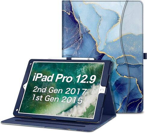 Fintie Case for iPad Pro 12.9-inch 2017/2015 (Old Model, 2nd & 1st Generation) - [Corner Protection] Multi-Angle Folio Stand Cover with Pencil Holder & Pocket, Auto Wake/Sleep, Composition B in Saudi Arabia