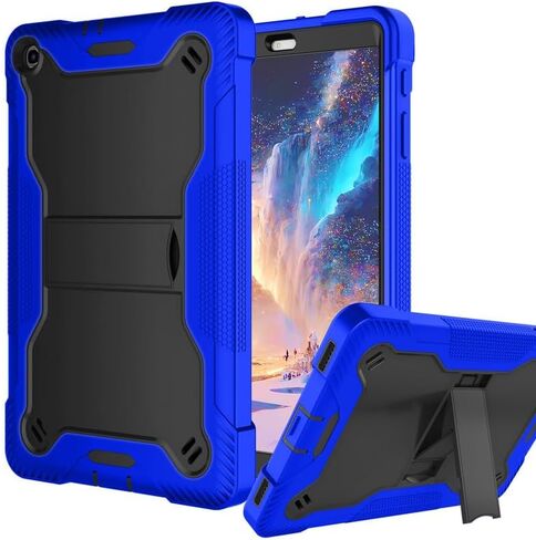 Fingic Samsung Galaxy Tab A 10.1 Case 2019,Heavy Duty High-Impact Shockproof Hard PC Soft Silicone Rugged Bumper Kickstand Protective Case for Samsung Galaxy Tab A 10.1"Tablet SM-T510/T515,Black+Blue in Kuwait