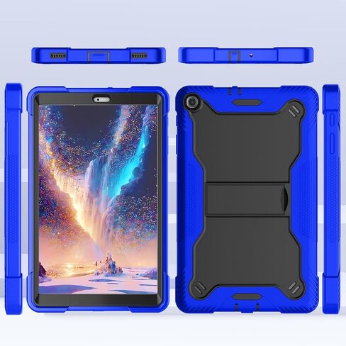Fingic Samsung Galaxy Tab A 10.1 Case 2019,Heavy Duty High-Impact Shockproof Hard PC Soft Silicone Rugged Bumper Kickstand Protective Case for Samsung Galaxy Tab A 10.1"Tablet SM-T510/T515,Black+Blue in Kuwait