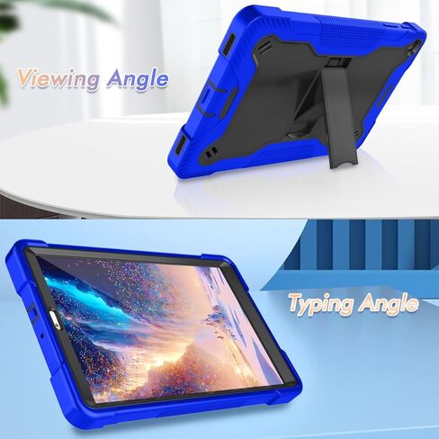Fingic Samsung Galaxy Tab A 10.1 Case 2019,Heavy Duty High-Impact Shockproof Hard PC Soft Silicone Rugged Bumper Kickstand Protective Case for Samsung Galaxy Tab A 10.1"Tablet SM-T510/T515,Black+Blue in Kuwait