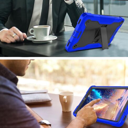Fingic Samsung Galaxy Tab A 10.1 Case 2019,Heavy Duty High-Impact Shockproof Hard PC Soft Silicone Rugged Bumper Kickstand Protective Case for Samsung Galaxy Tab A 10.1"Tablet SM-T510/T515,Black+Blue in Kuwait