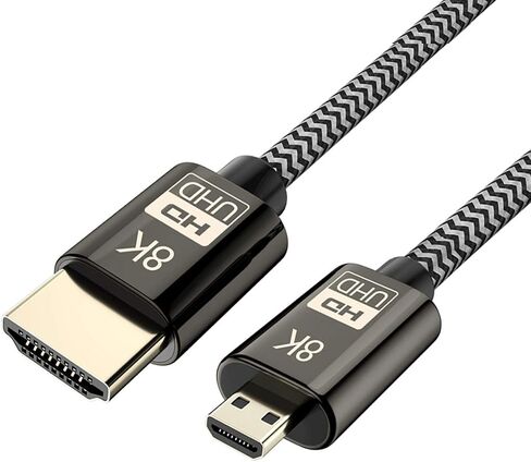 كابل HDMI ميكرو من تشينيانغ CY، كابل Micro HDMI ذكر إلى HDMI 2.1 ذكر فائق الدقة UHD 8K 60hz 4K 120hz 48Gbs كابل 1.5 متر in Kuwait