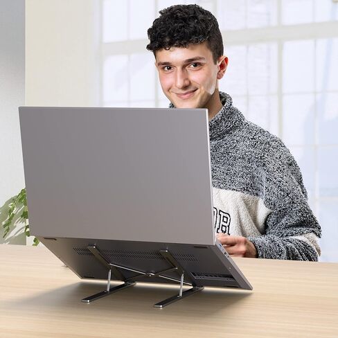 حامل لابتوب للمكتب من اس جي اي ان، حامل لابتوب محمول للمكتب، حامل لاب توب قابل للطي، حامل نوت بوك من الالومنيوم متوافق مع لابتوب 11 14 15.6 17.3 انش in Kuwait