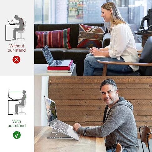 حامل لابتوب للمكتب من اس جي اي ان، حامل لابتوب محمول للمكتب، حامل لاب توب قابل للطي، حامل نوت بوك من الالومنيوم متوافق مع لابتوب 11 14 15.6 17.3 انش in Kuwait