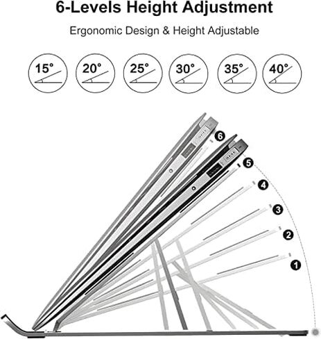 حامل لابتوب للمكتب من اس جي اي ان، حامل لابتوب محمول للمكتب، حامل لاب توب قابل للطي، حامل نوت بوك من الالومنيوم متوافق مع لابتوب 11 14 15.6 17.3 انش in Kuwait