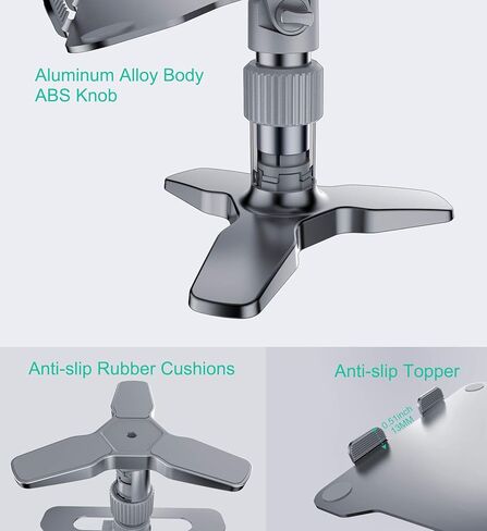 حامل كمبيوتر محمول قابل للتعديل، OQTIQ متعدد الزوايا قابل للتعديل حامل حامل ثلاثي القوائم لسطح المكتب متوافق مع MacBook Pro Air, Lenovo, Dell XPS, HP (10-17 بوصة) in Kuwait