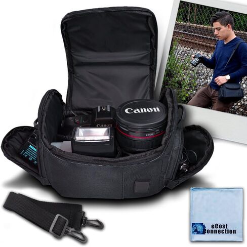eCost Medium Soft Padded Camera Equipment Bag/Case for Nikon, Canon, Sony, Pentax, Olympus Panasonic, Samsung & Many More… in Saudi Arabia