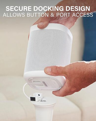 زوج من حامل مكبر الصوت Sanus لجهاز Sonos One وOne SL & Play: مكبر صوت واحد - حامل مكبر صوت ذو ارتفاع ثابت ممتاز مع قنوات إدارة الكابلات المدمجة وتثبيت سهل في 3 خطوات - زوج حوامل سوداء in Saudi Arabia