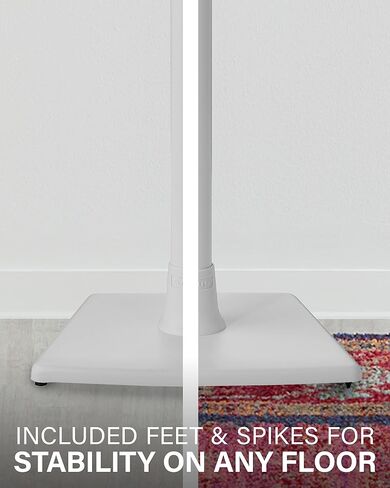 زوج من حامل مكبر الصوت Sanus لجهاز Sonos One وOne SL & Play: مكبر صوت واحد - حامل مكبر صوت ذو ارتفاع ثابت ممتاز مع قنوات إدارة الكابلات المدمجة وتثبيت سهل في 3 خطوات - زوج حوامل سوداء in Saudi Arabia