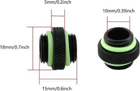 DZS Elec 2pcs Male to Male Extender Fitting Black G1/4" Water-Cooled Coupler in Saudi Arabia
