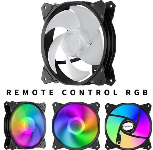 upHere 120mm Case Fan,3 Pack LED Cooling PC Fans,5V ARGB Addressable Motherboard SYNC/RC Controller, Colorful Cooler Speed Adjustable with Fan Control Hub in Saudi Arabia