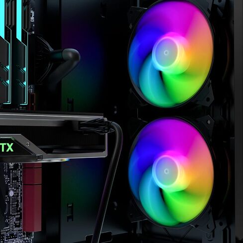 upHere 120mm Case Fan,3 Pack LED Cooling PC Fans,5V ARGB Addressable Motherboard SYNC/RC Controller, Colorful Cooler Speed Adjustable with Fan Control Hub in Saudi Arabia