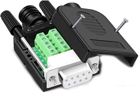 2Pcs DB9 Breakout Connector(1 Male + 1 Female), DB9 Solderless Connector RS232 D-SUB Serial Adapters 9 Pin Port Terminal Breakout Board with Case Long Bolts Tail Pipe in Saudi Arabia
