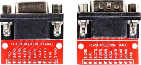 risingsaplings DB9 DR9 RS232 Serial to 2.54mm 0.1" Male and Female Adapter Connector Breakout Board (Male *1, Female *1) in Saudi Arabia
