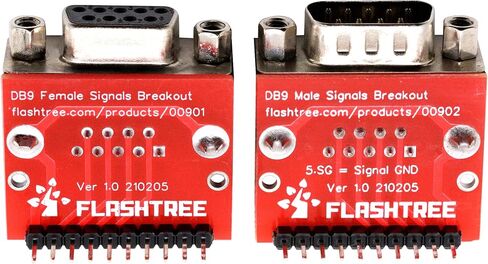 risingsaplings DB9 DR9 RS232 Serial to 2.54mm 0.1" Male and Female Adapter Connector Breakout Board (Male *1, Female *1) in Saudi Arabia