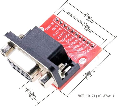 risingsaplings DB9 DR9 RS232 Serial to 2.54mm 0.1" Male and Female Adapter Connector Breakout Board (Male *1, Female *1) in Saudi Arabia