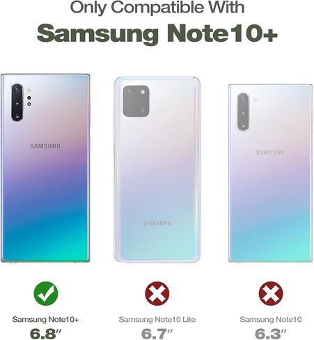 حافظة Dexnor لهاتف Samsung Galaxy Note 10+ Plus، [واقي شاشة مدمج ومسند] غطاء واقٍ مقاوم للصدمات عالي التحمل من الدرجة العسكرية لهاتف Samsung Galaxy Note 10 Plus أسود in Kuwait