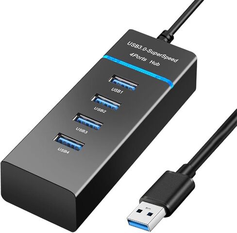 TXY 4 منافذ USB 3.0 Hub عالي السرعة متعدد USB موسع للكمبيوتر المكتبي والكمبيوتر المحمول وملحقات الكمبيوتر المحمول HUB محول (أبيض) in Kuwait