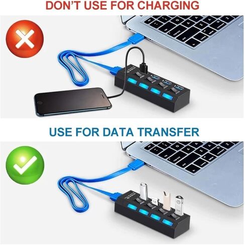 TXY 4 منافذ USB 3.0 Hub عالي السرعة متعدد USB موسع للكمبيوتر المكتبي والكمبيوتر المحمول وملحقات الكمبيوتر المحمول HUB محول (أبيض) in Kuwait