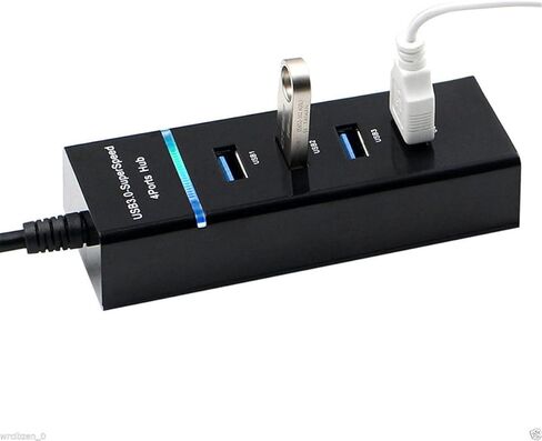 TXY 4 منافذ USB 3.0 Hub عالي السرعة متعدد USB موسع للكمبيوتر المكتبي والكمبيوتر المحمول وملحقات الكمبيوتر المحمول HUB محول (أبيض) in Kuwait