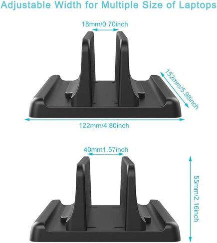 حامل كمبيوتر محمول عمودي موفر للمساحة لأجهزة WACOM/HUION/XP-Pen Ten Tablet، قاعدة كمبيوتر محمول قابلة للتعديل لأجهزة MacBook Pro Air وMac وHP وDell وMicrosoft Surface وLenovo، حتى 17.3 بوصة in Kuwait