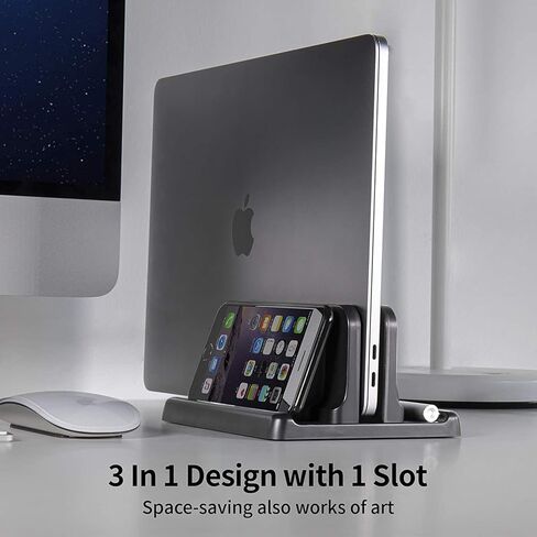 حامل كمبيوتر محمول عمودي موفر للمساحة لأجهزة WACOM/HUION/XP-Pen Ten Tablet، قاعدة كمبيوتر محمول قابلة للتعديل لأجهزة MacBook Pro Air وMac وHP وDell وMicrosoft Surface وLenovo، حتى 17.3 بوصة in Kuwait