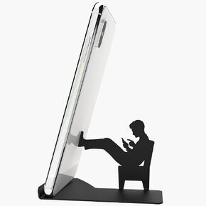 حامل هاتف خلوي من Artori Design للمكتب - حامل هاتف ذكي للمكتب أو المنزل - حامل هاتف لطيف لتسجيل مشاهدة مقاطع الفيديو والألعاب أو مكالمات الفيديو - حامل هاتف فريد للأجهزة اللوحية والهواتف المحمولة in Kuwait