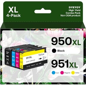 950XL 951XL Comb Pack Compatible for HP 950 951 Ink Cartridges Replacement, High Yield, use with OfficeJet Pro 8610 8600 8615 8620 8625 276dw 251dw (1 Black, 1 Cyan, 1 Magenta, 1 Yellow, 4 Pack) in Kuwait