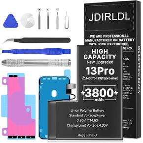 3800mAh Battery for iPhone 13 pro (New Version 2023) Ultra-high Capacity Replacement 0 Cycle Battery Compatible Models A2640 A2639 A2638 A2636 A2483 and a Complete Professional Repair Tool kit in Kuwait