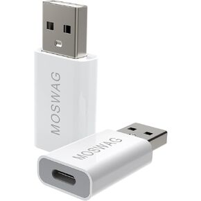 محول MOSWAG USB C أنثى إلى USB ذكر، محول USB C إلى USB متوافق مع شاحن Apple MagSafe، سلسلة ساعات Ultra/8/7/se، iMac، MacBook Pro، MacBook، أجهزة الكمبيوتر المحمولة، الكمبيوتر الشخصي، أجهزة الكمبيوتر والمزيد in Saudi Arabia